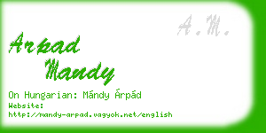 arpad mandy business card