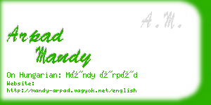 arpad mandy business card